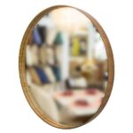 Espelho Redondo Madeirado escandinavo Ferrugine Design de 65 Diâmetro